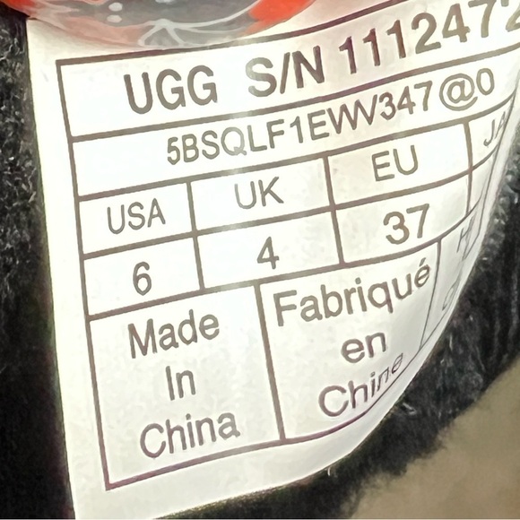 UGG Women's Classic Boom Lace Back Ankle Boots US6 Black & Orange $160 - Picture 7 of 10